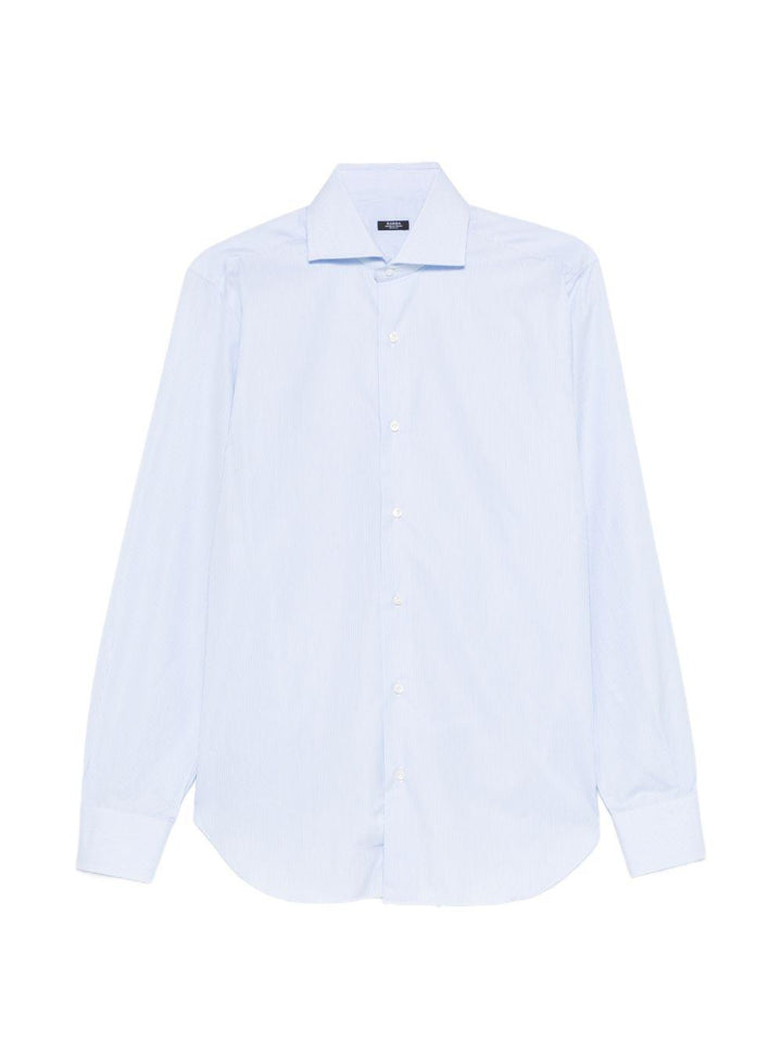 Camicia a righe azzurre in cotone 
