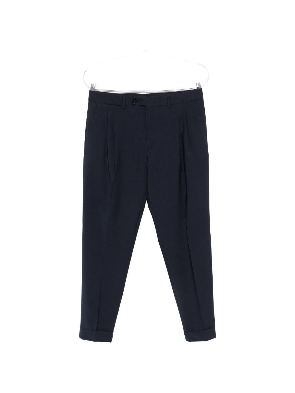 Pantaloni blu scuro con risvolto 