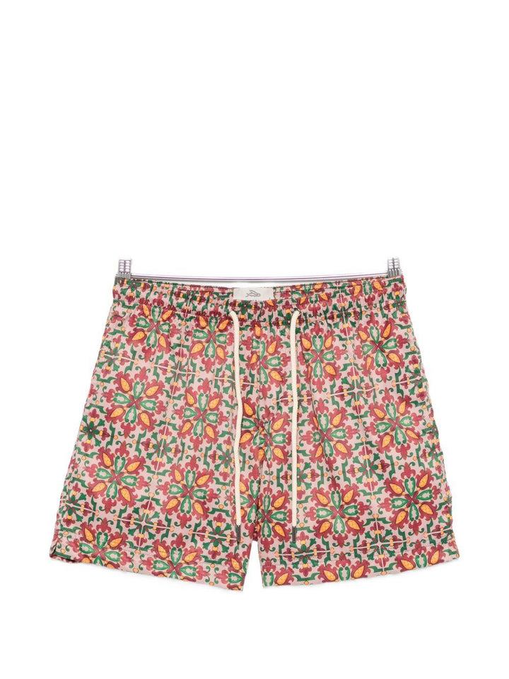 Costume da bagno verde/rosso con stampa 