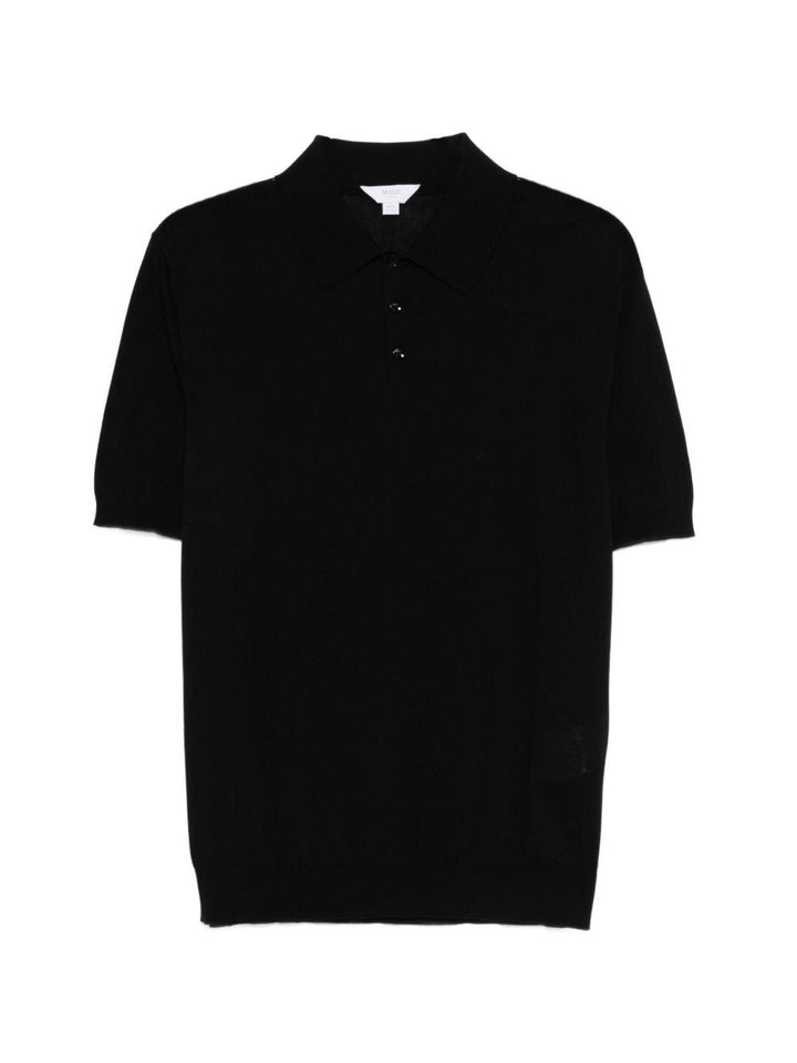 Polo in maglia nera 