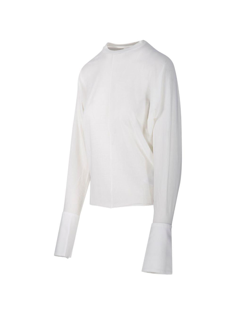 Maglia con polsini camicia 
