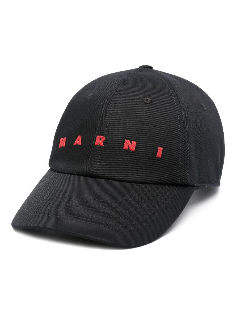 Cappello da baseball con ricamo nero 