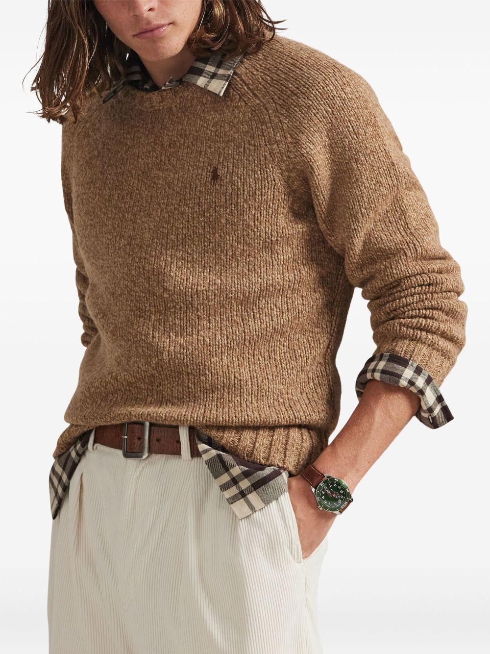 Maglione a maniche lunghe cammello 