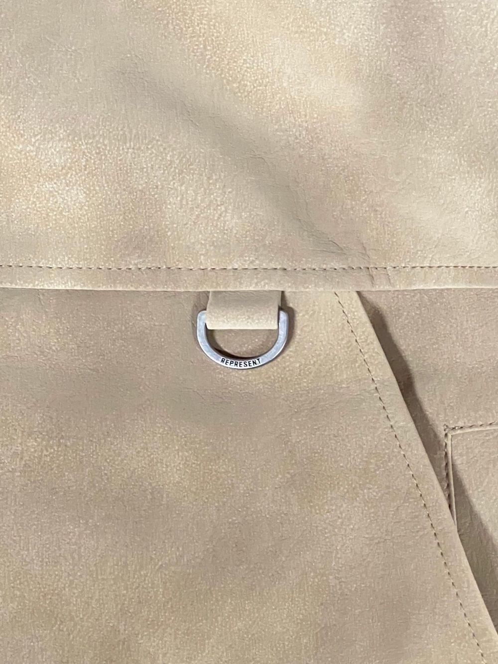 Giacca color sabbia con colletto in shearling 