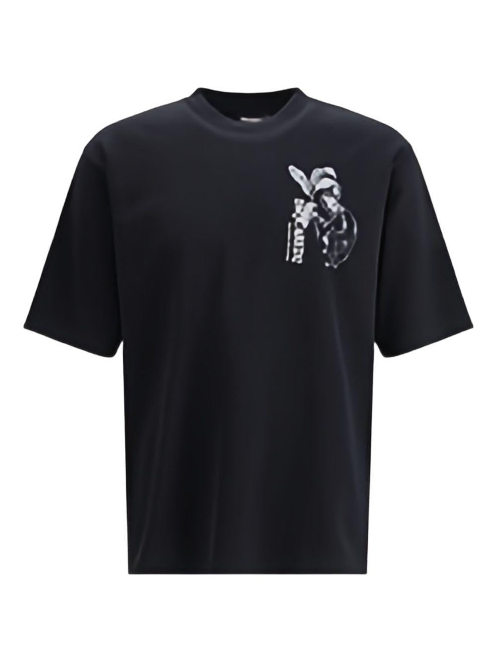 T-shirt nera con stampa 