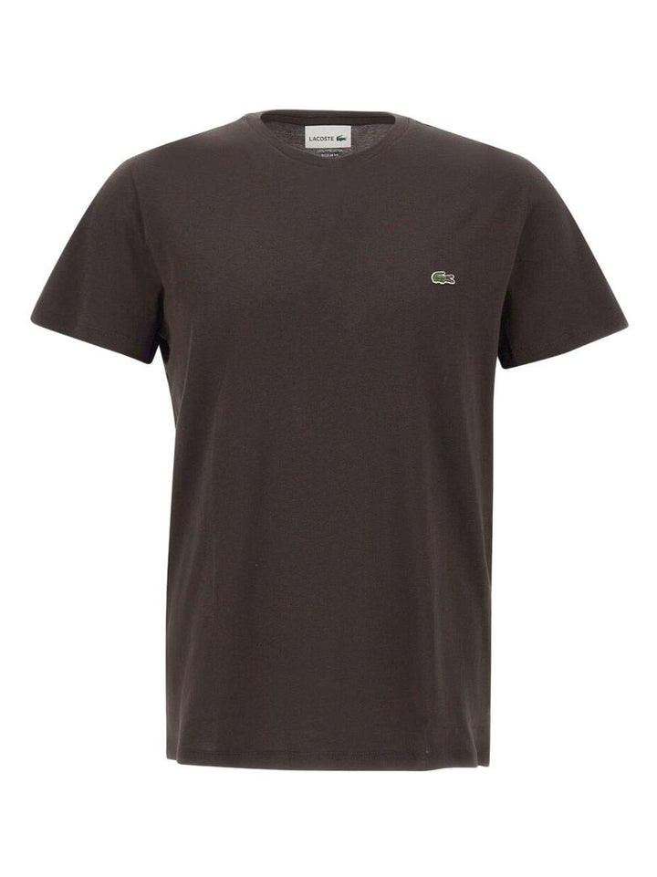 T-shirt marrone scuro con logo 