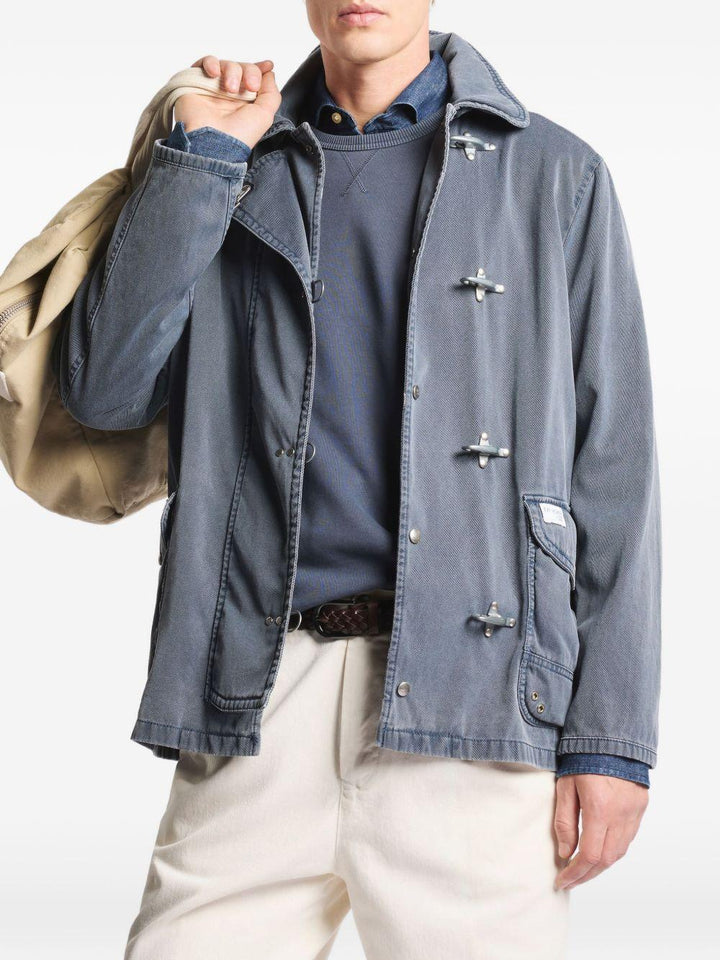 Caban blu navy con colletto 