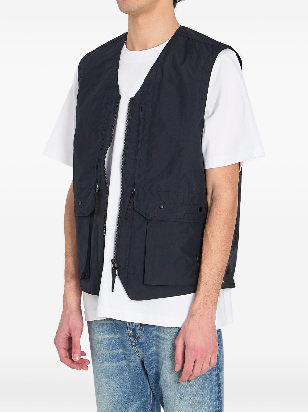 Gilet blu navy metal lamina poly ripstop 