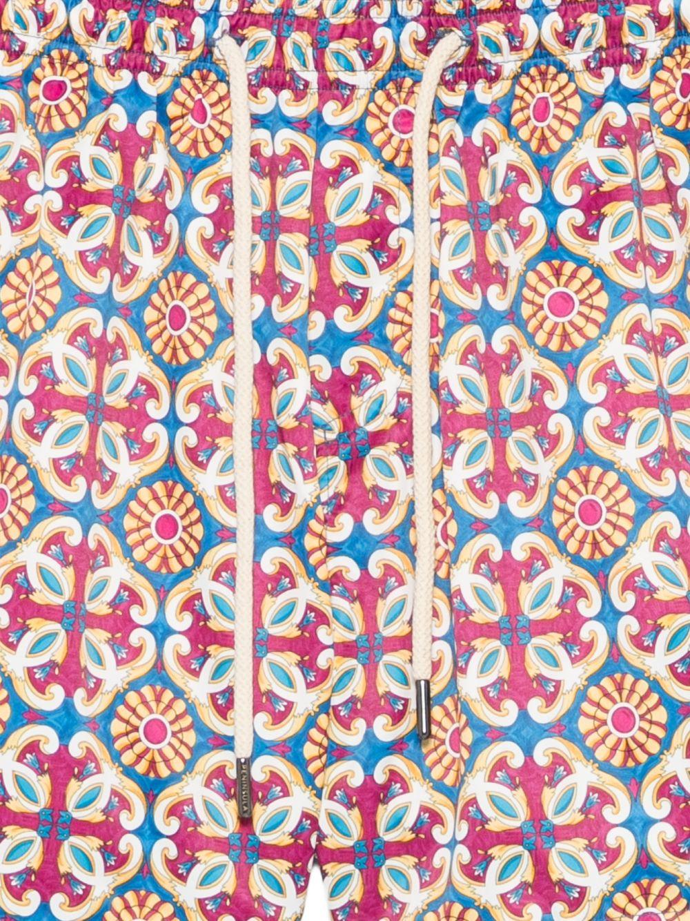 Costume da bagno blu/rosa con stampa 