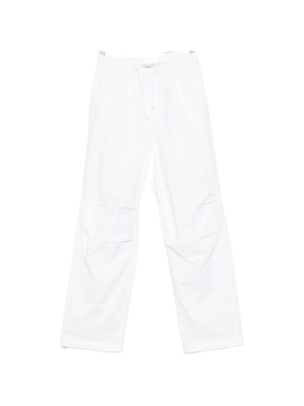 Pantaloni bianchi plissettati con coulisse 