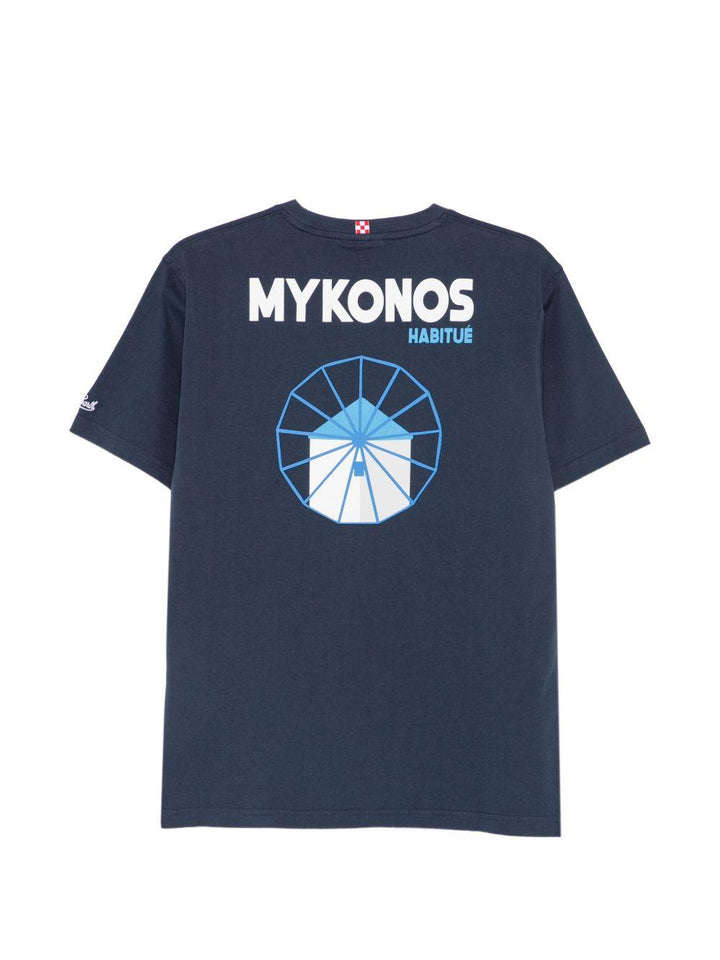T-shirt blu con stampa 