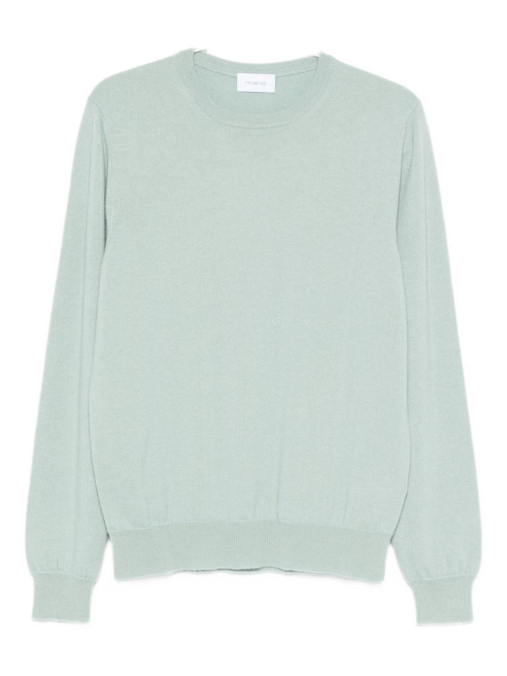 Maglione verde salvia girocollo 