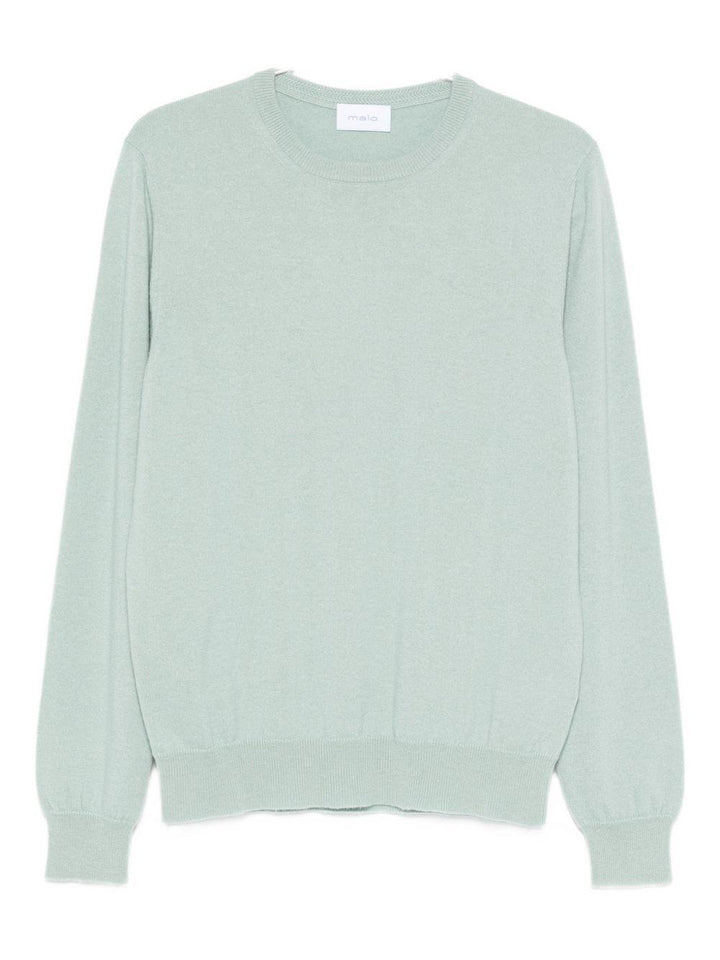 Maglione verde salvia girocollo 