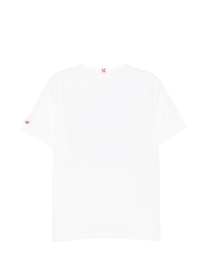 T-shirt bianca in cotone con stampa 