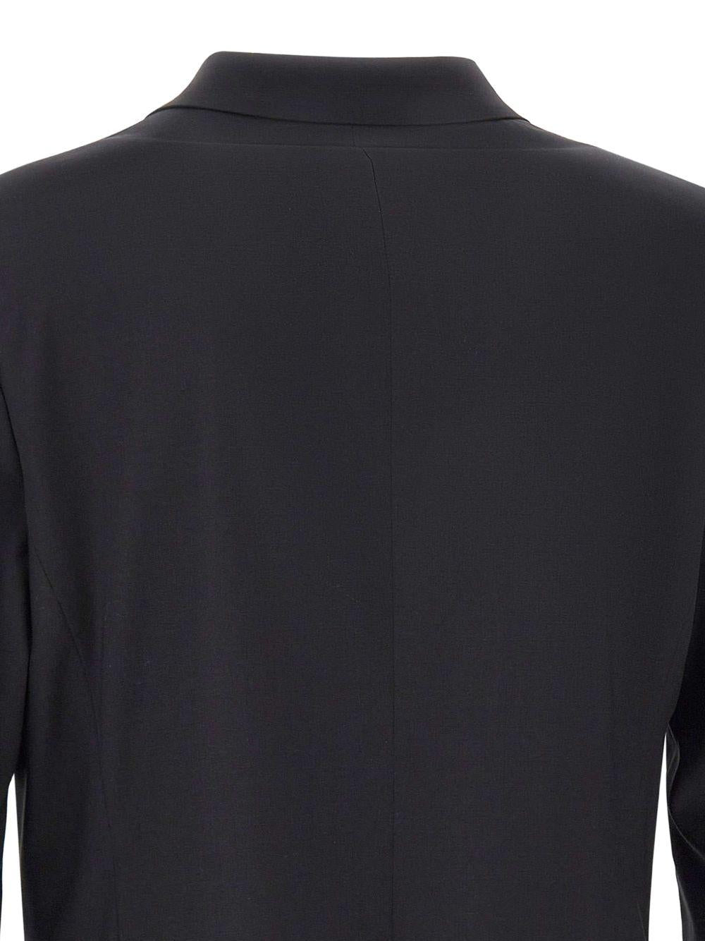 Blazer nero doppiopetto con bottoni smaltati 