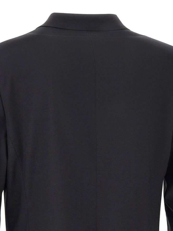 Blazer nero doppiopetto con bottoni smaltati 