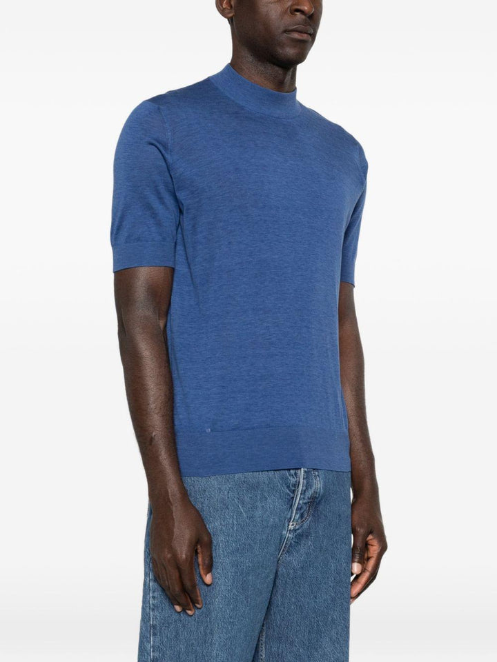 T-shirt lavorata a maglia blu royal 