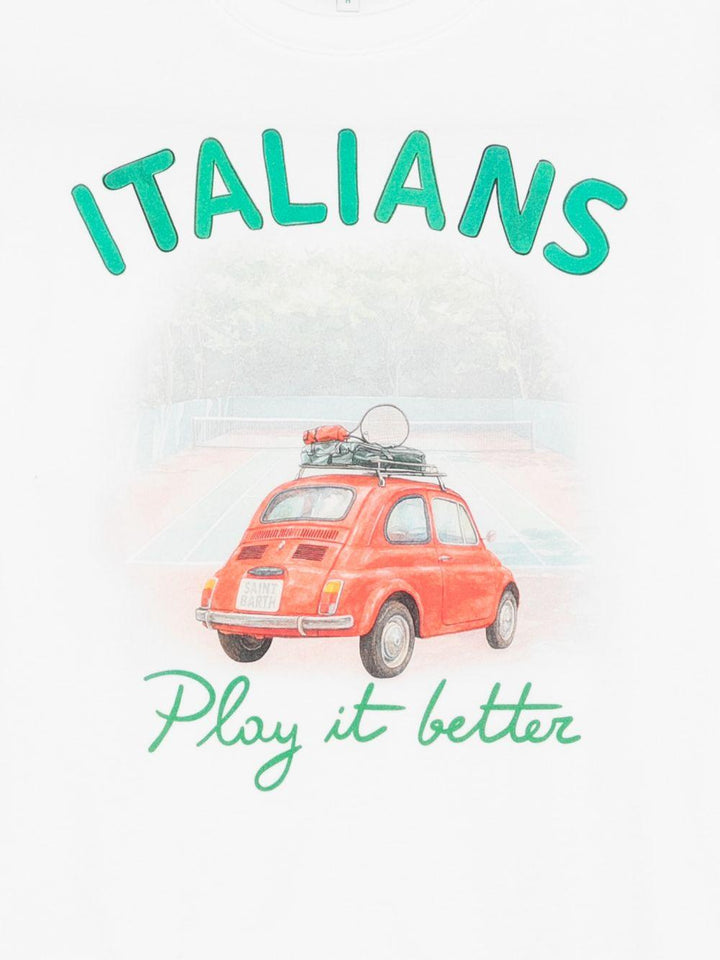 T-shirt bianca con stampa 