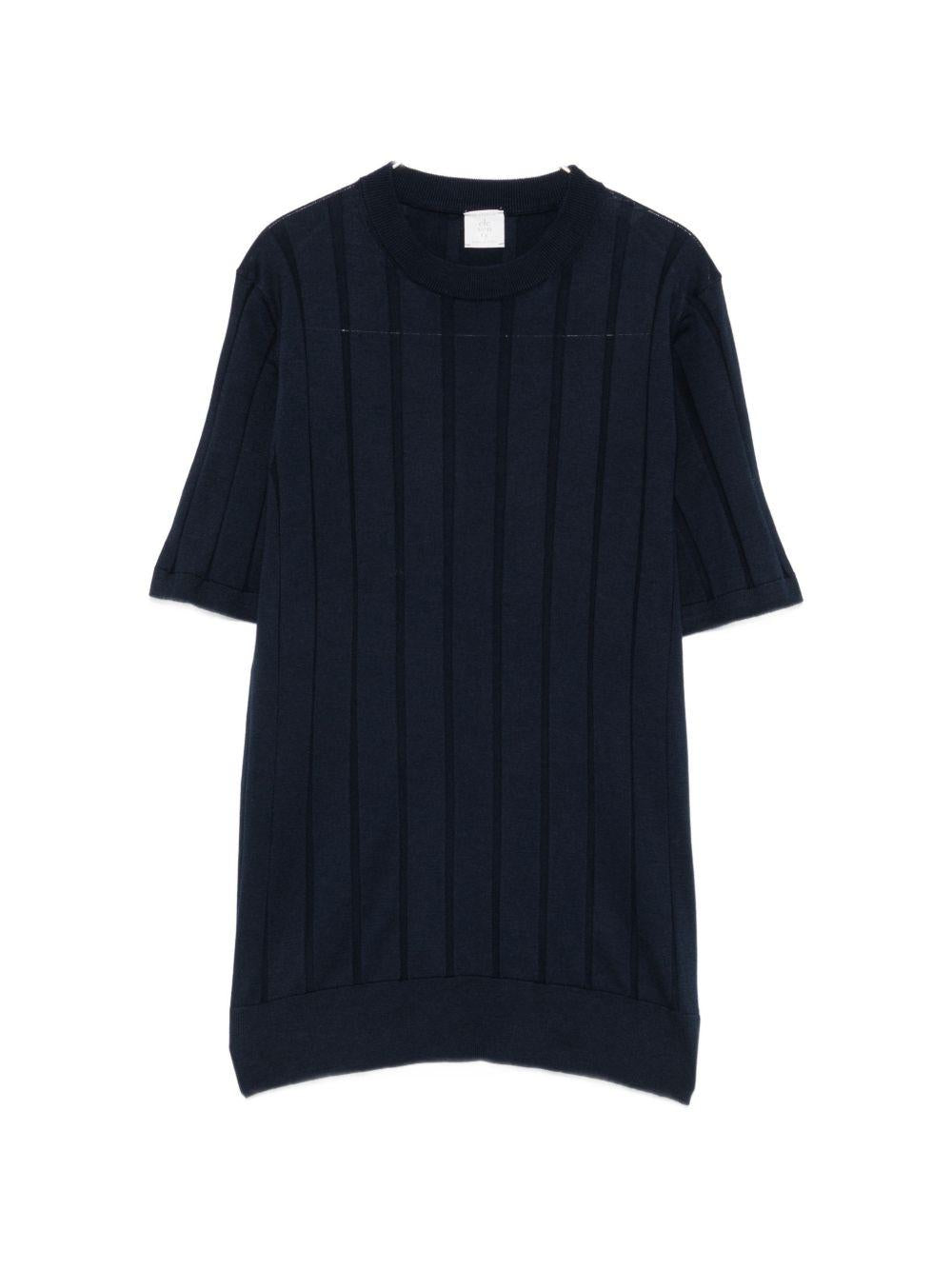 Maglia blu a maniche corte 