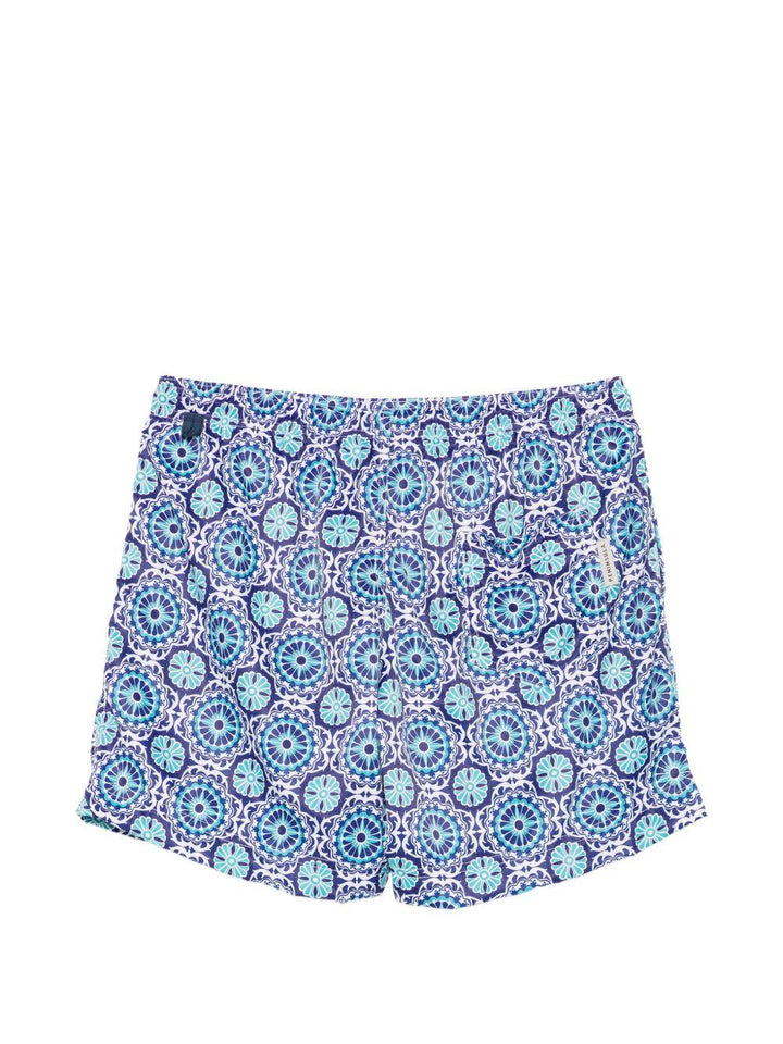 Costume da bagno blu con stampa 