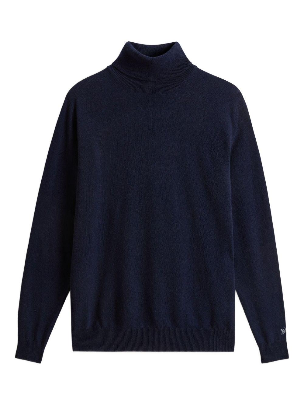 Maglione a collo alto blu 