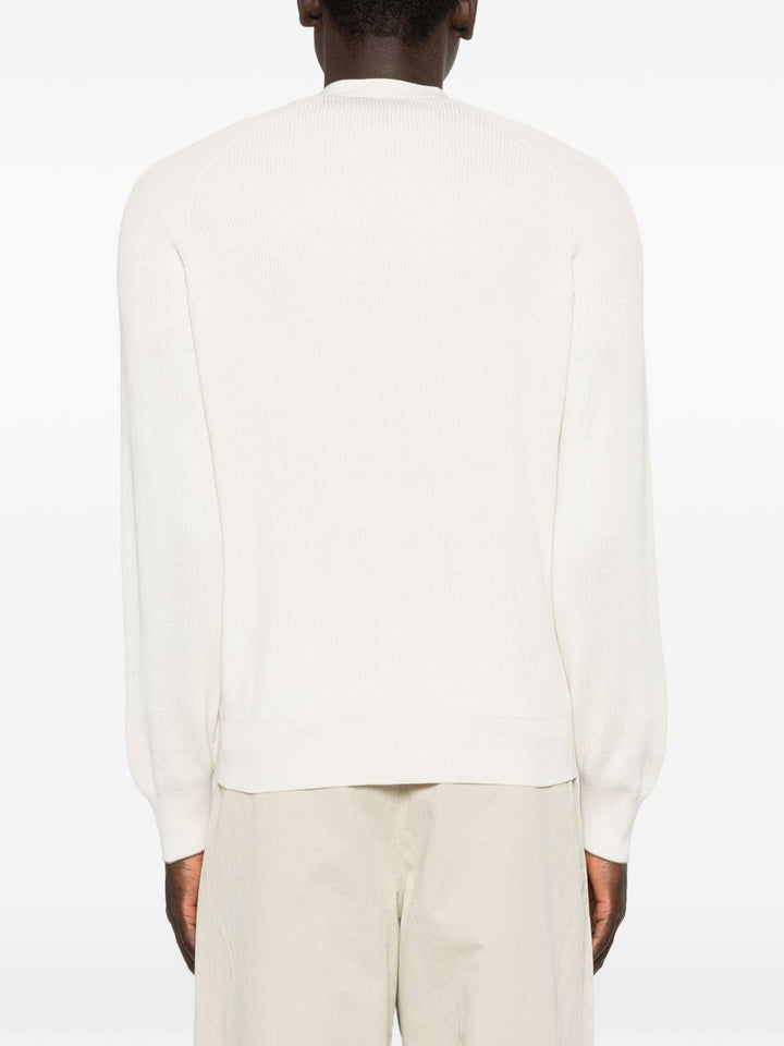 Cardigan beige con scollo a V 