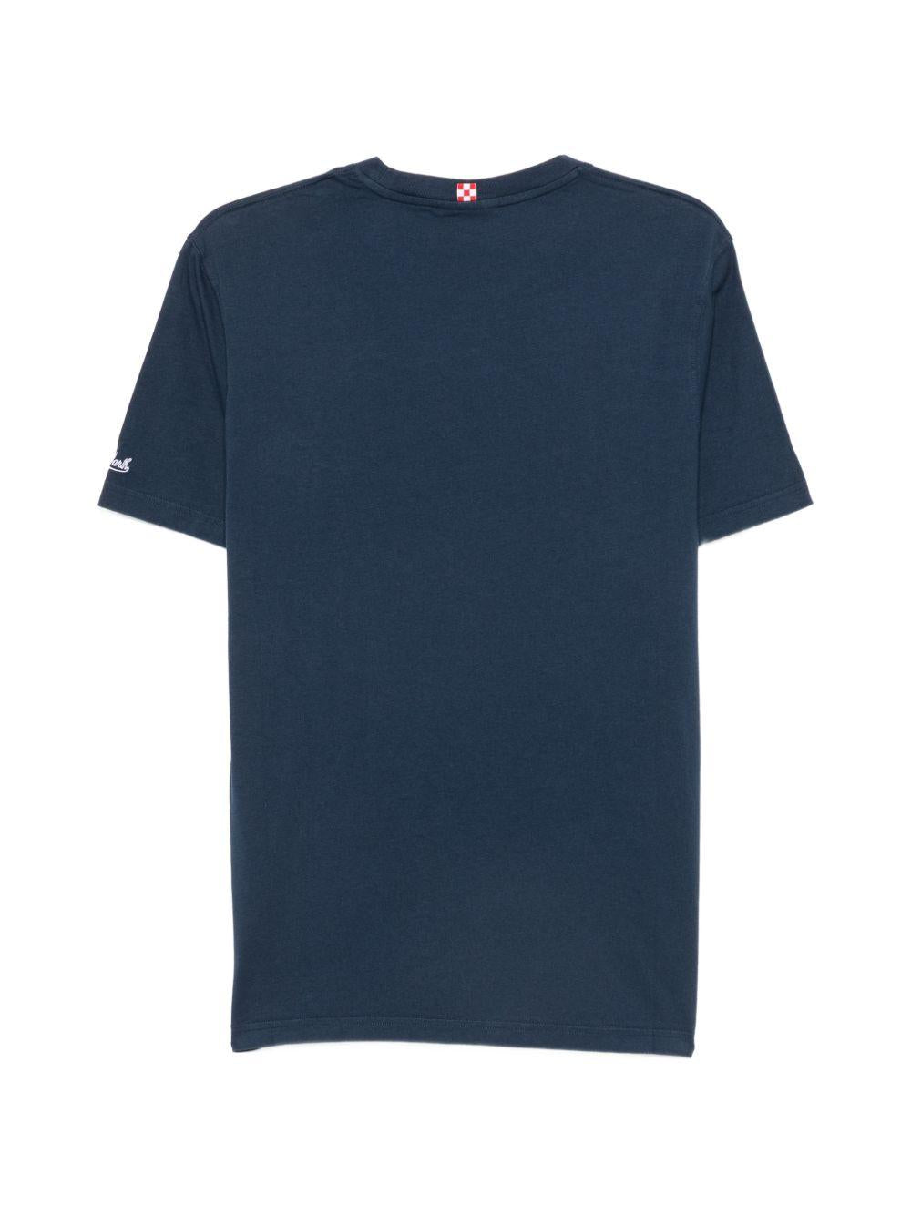 T-shirt blu scuro con stampa grafica 