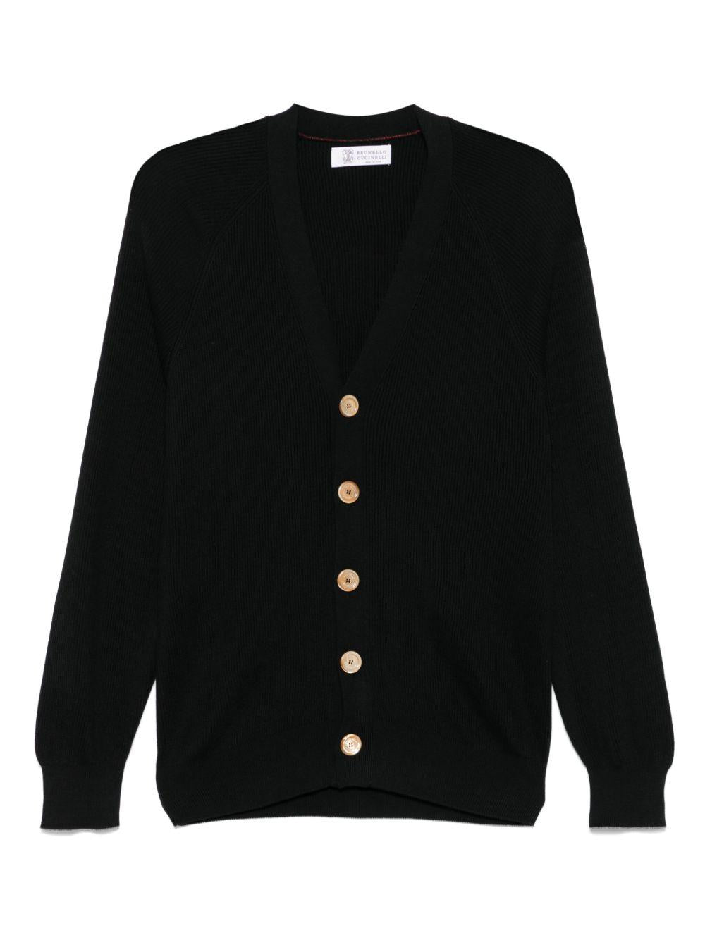 Cardigan nero con scollo a V 
