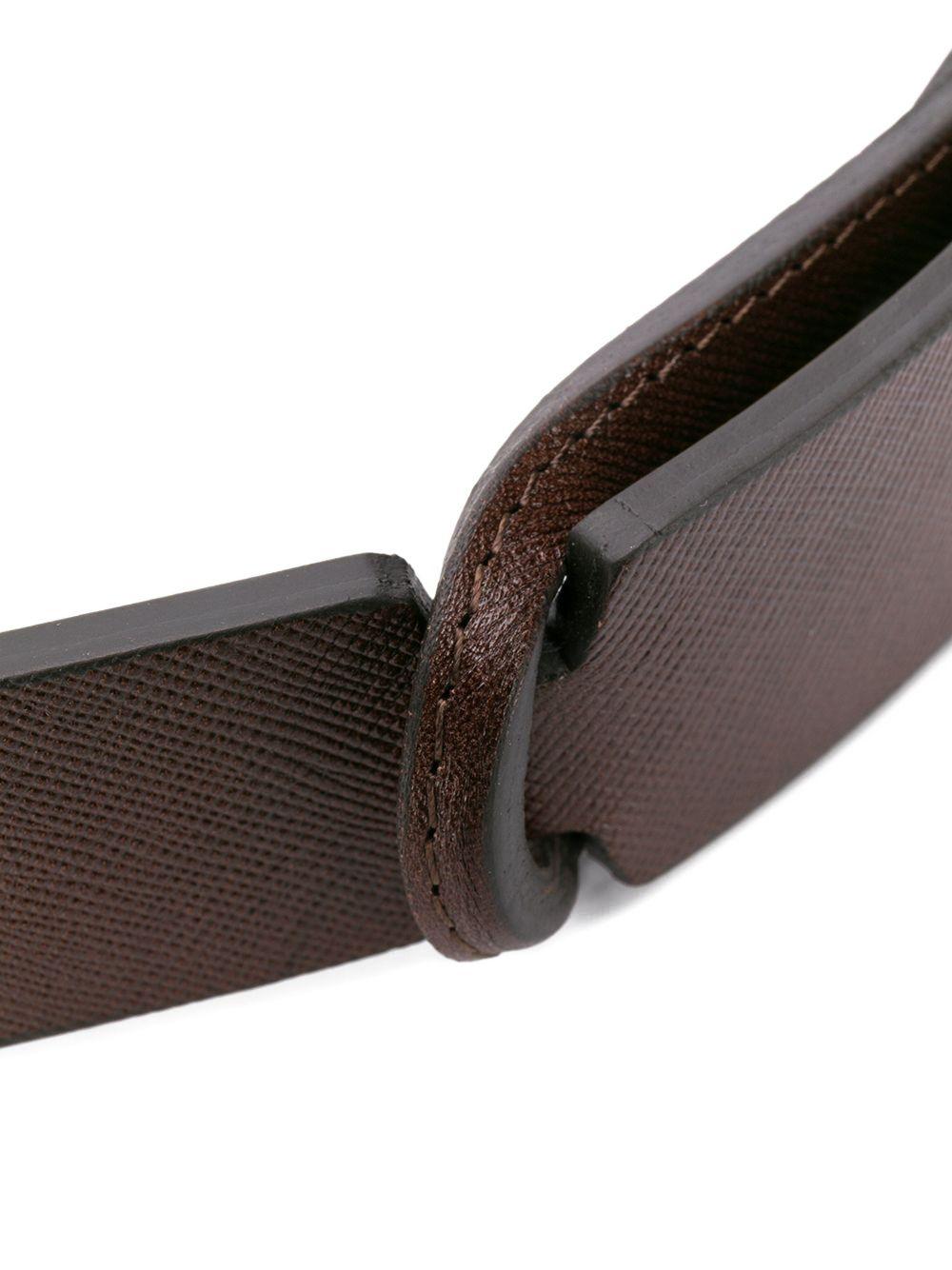 Cintura No Buckle in pelle marrone 