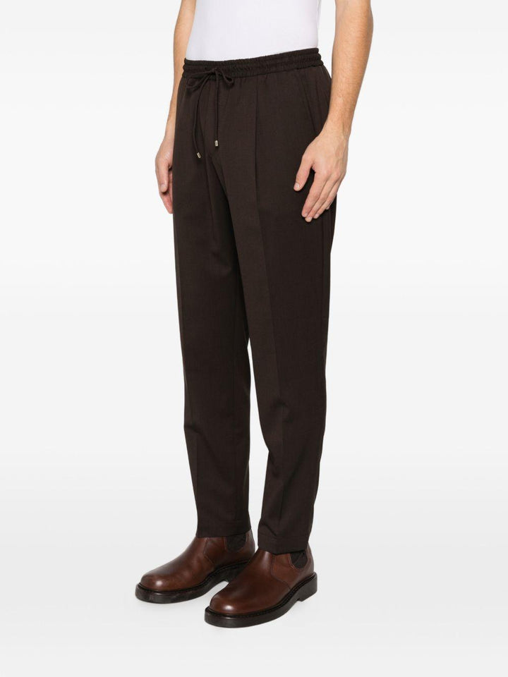 Pantaloni plissé marroni