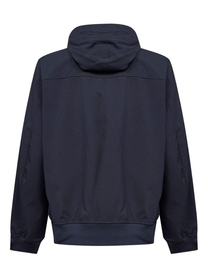 Giacca Shell-r e.Dye Technology con cappuccio e zip blu navy 
