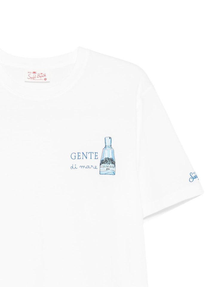 T-shirt ricamata Gin bianca 
