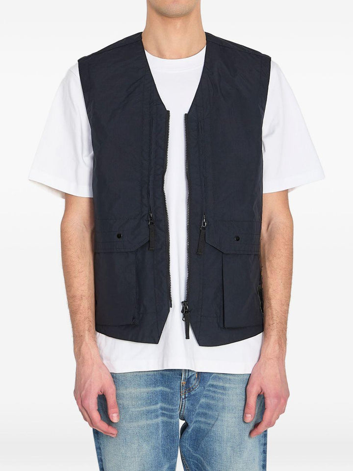 Gilet blu navy metal lamina poly ripstop 