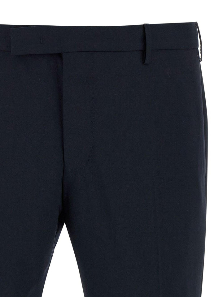 Pantaloni dritti blu in lana 