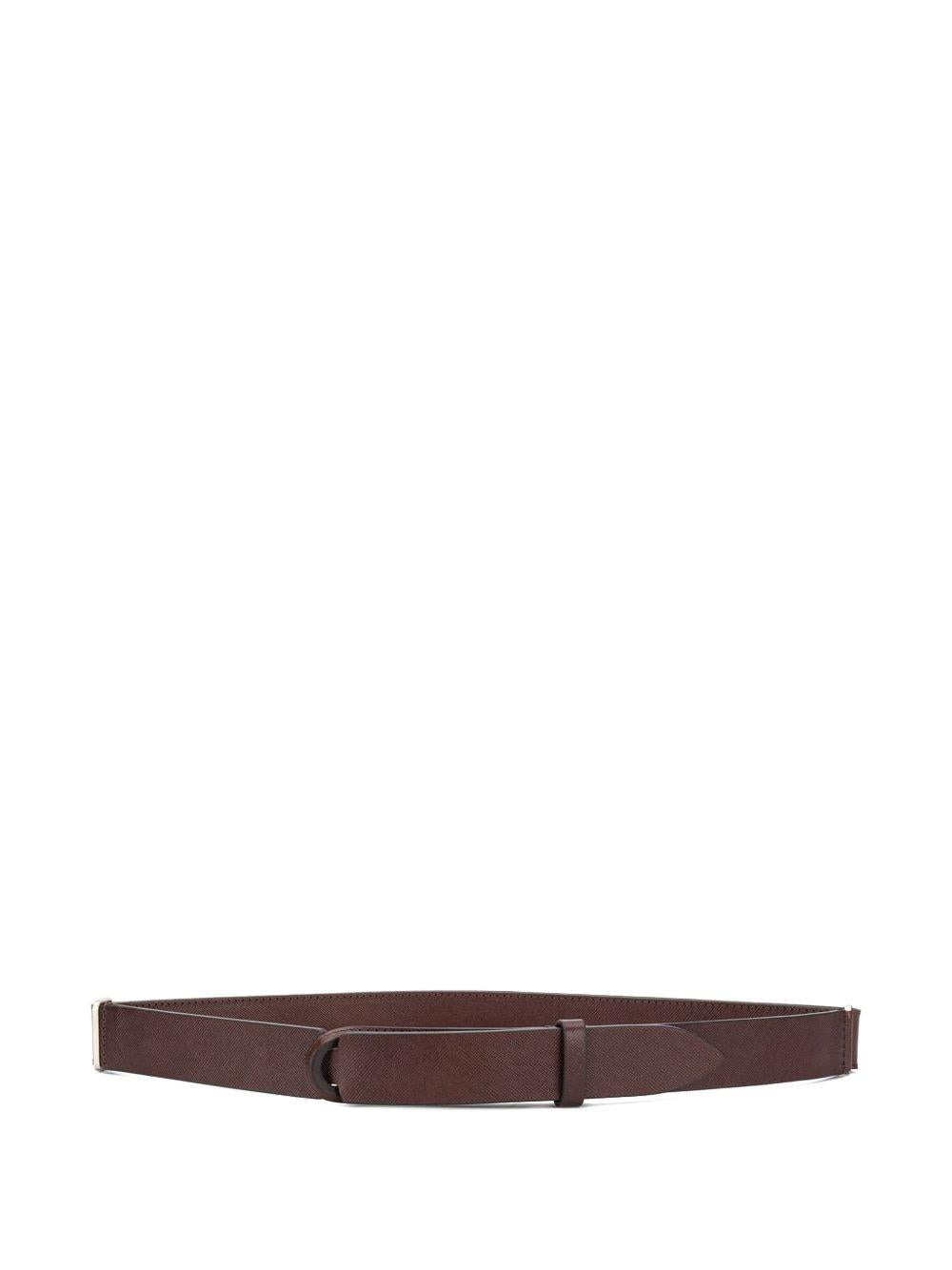 Cintura No Buckle in pelle marrone 