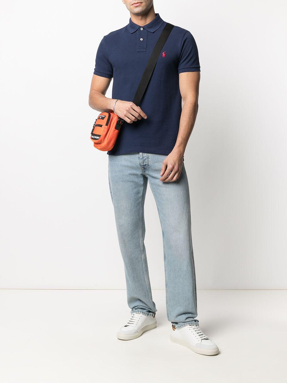 Polo blu con ricamo 