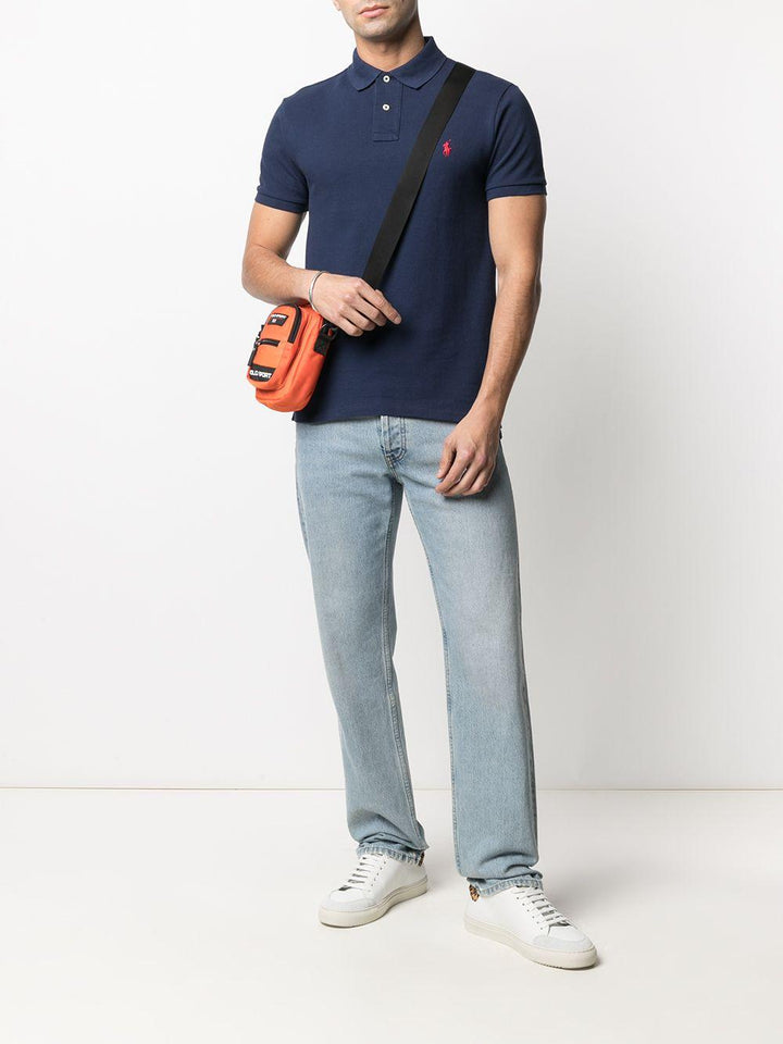 Polo blu con ricamo 