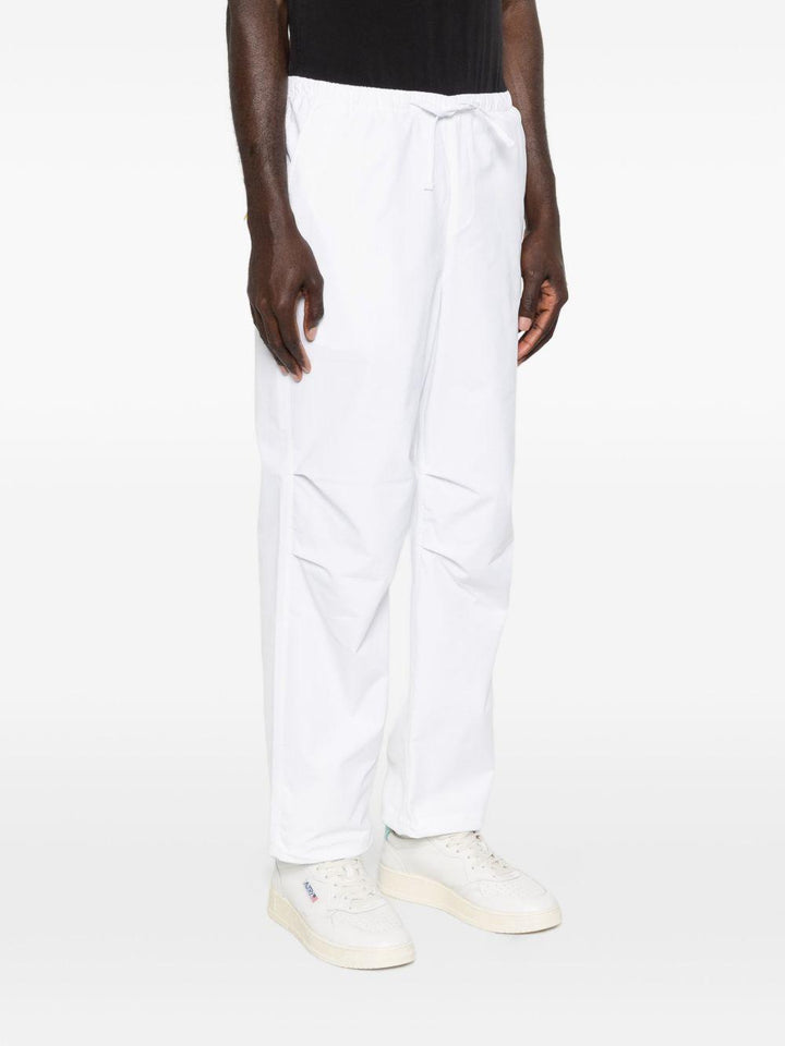 Pantaloni bianchi plissettati con coulisse 