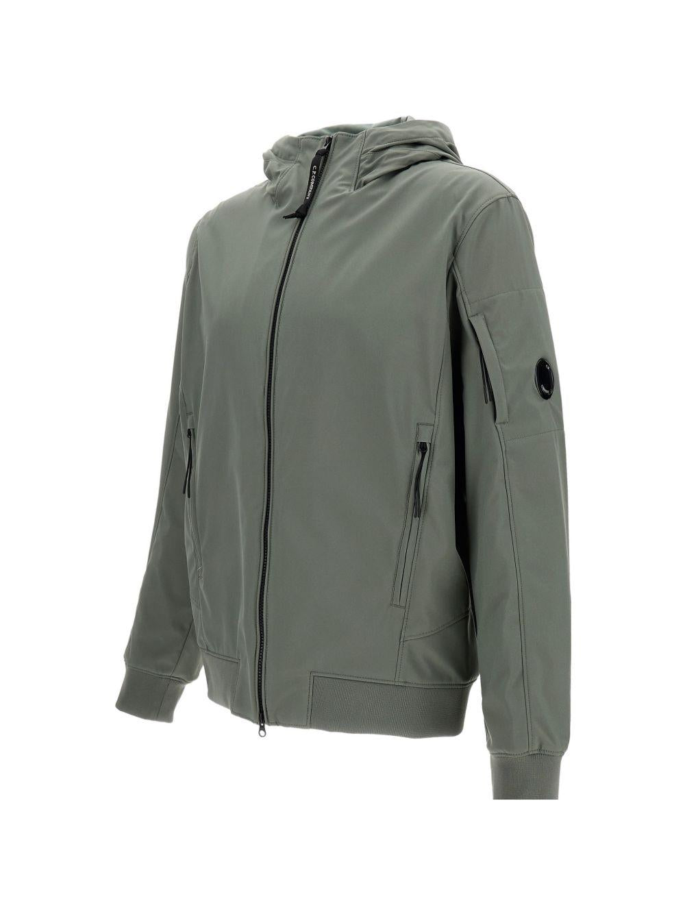 Felpa con cappuccio e zip verde 