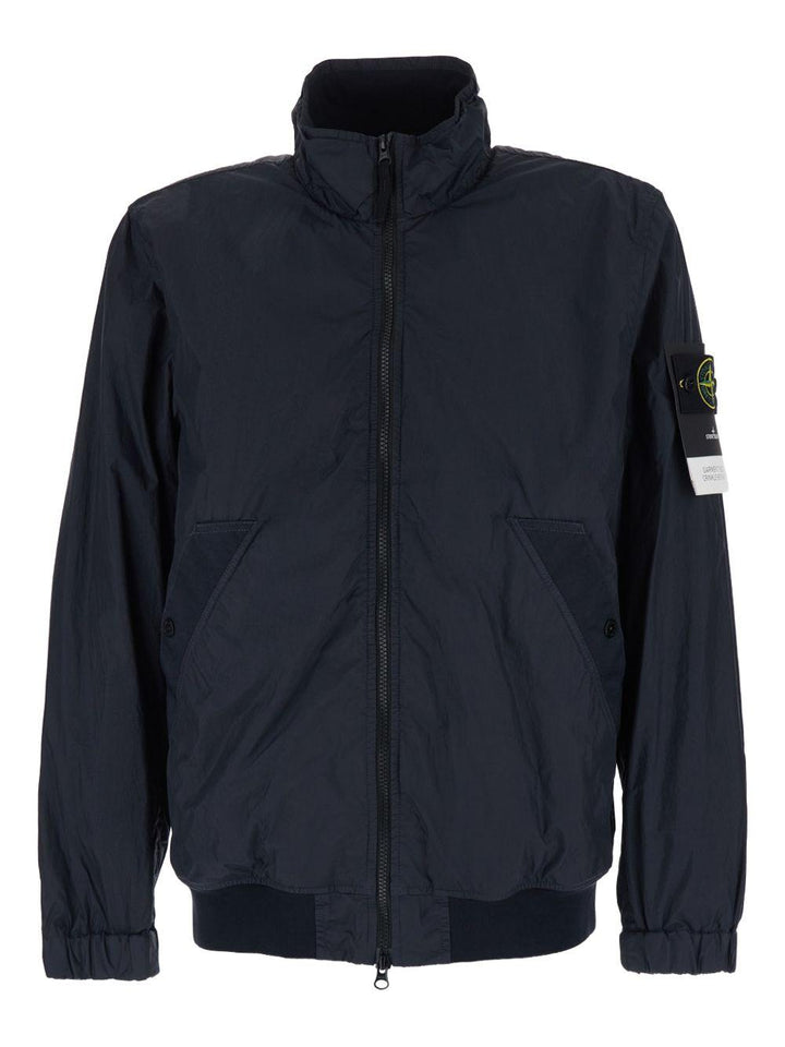 Giacca Crinkle Reps NY con zip blu navy 