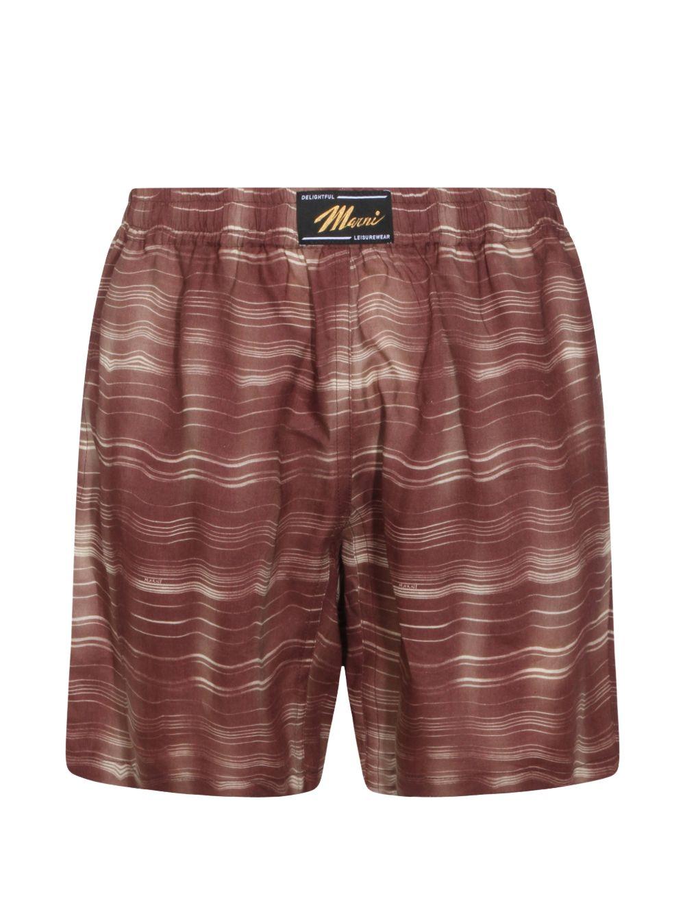 Shorts a righe tobacco 
