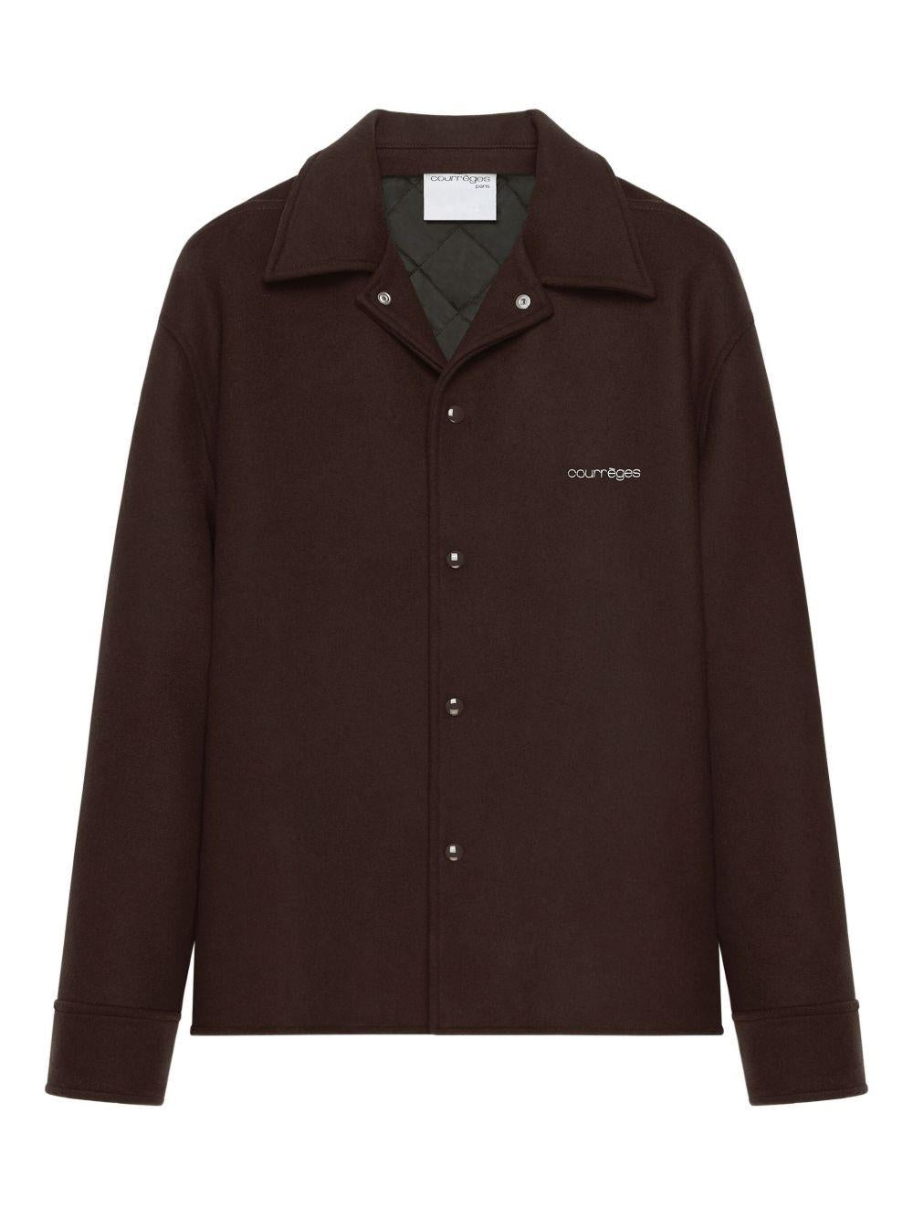 Giacca-camicia cioccolato con bottoni automatici 