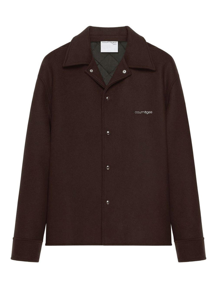 Giacca-camicia cioccolato con bottoni automatici 