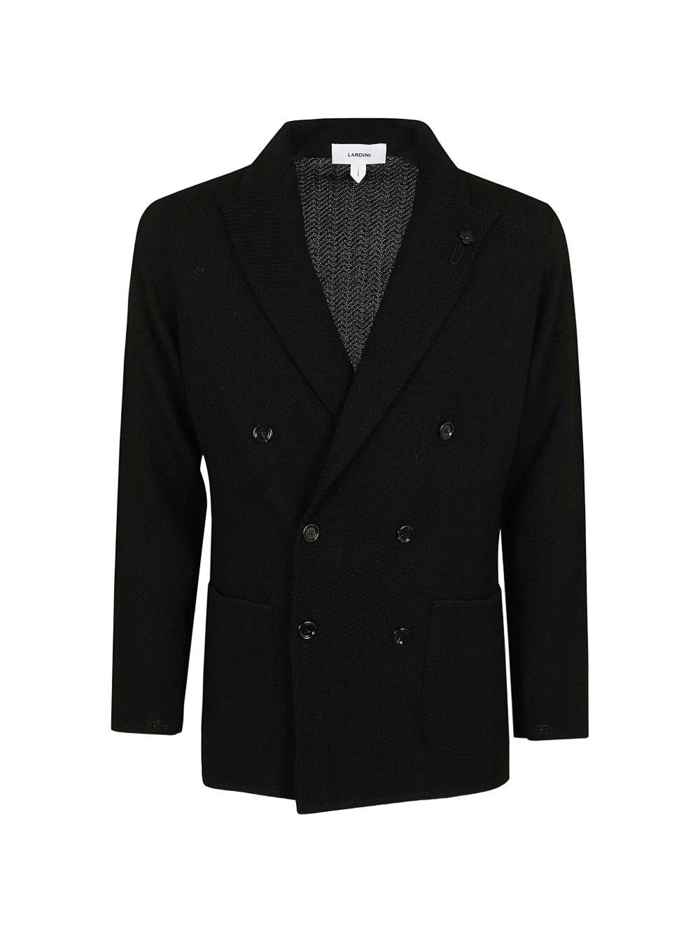 Blazer nero doppiopetto in cotone 