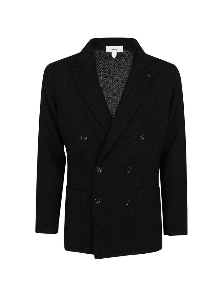 Blazer nero doppiopetto in cotone 