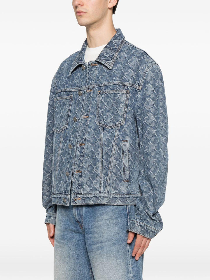 Giacca denim jacquard monogram blu 