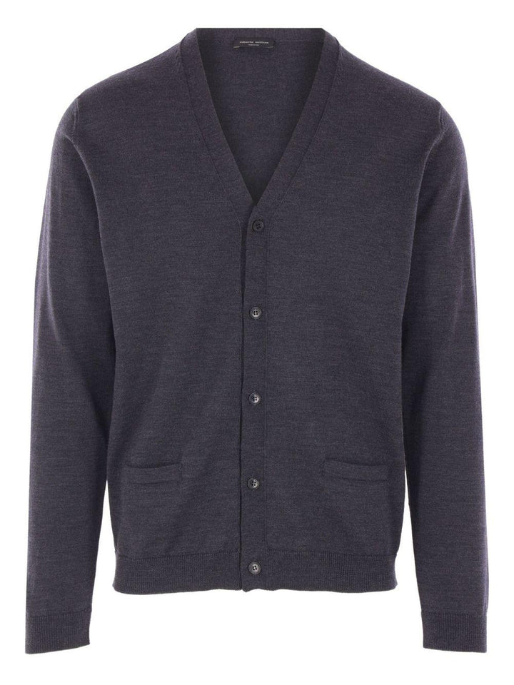 Cardigan con bottoni antracite 