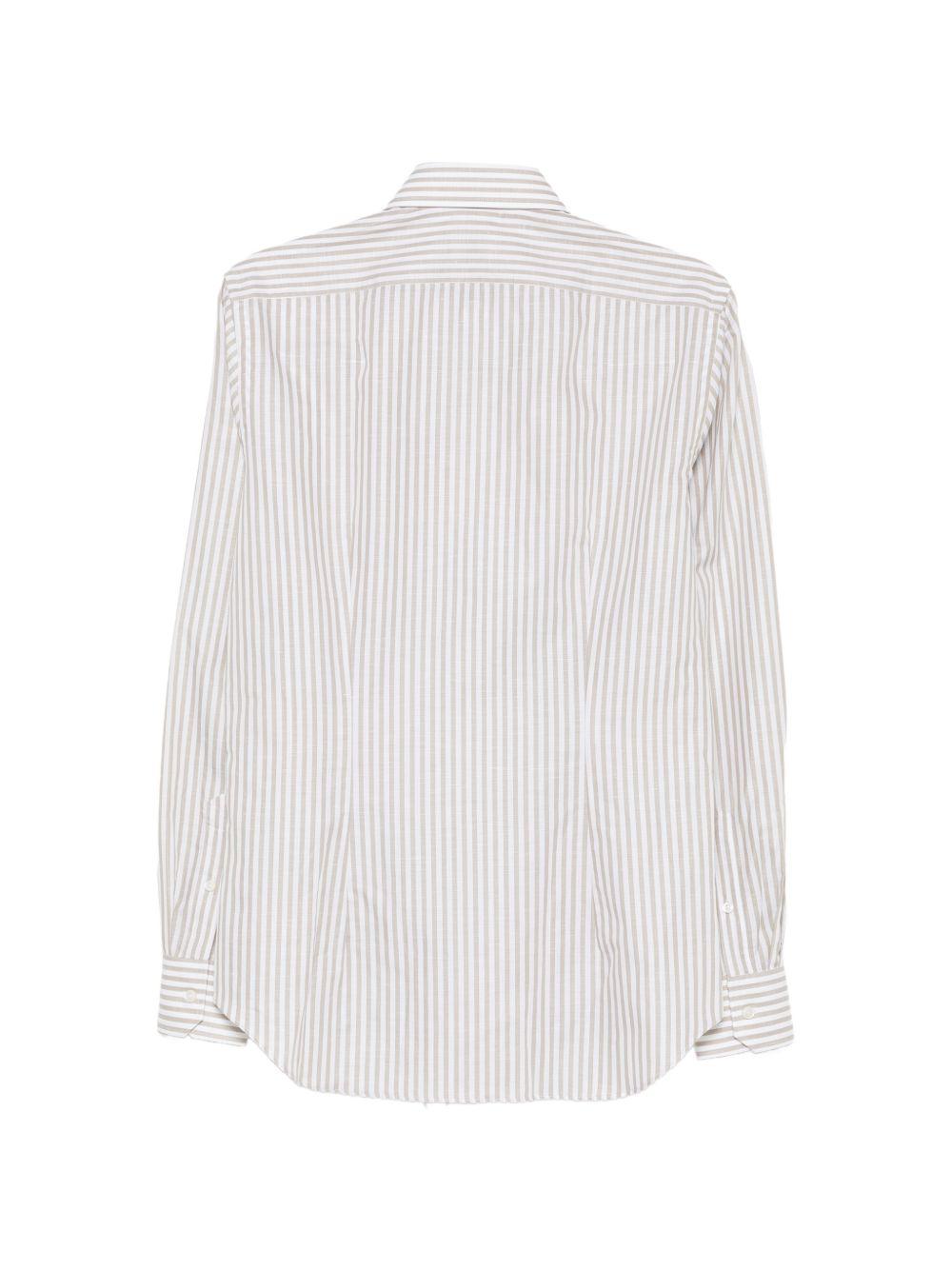 Camicia a righe bianco/tortora 