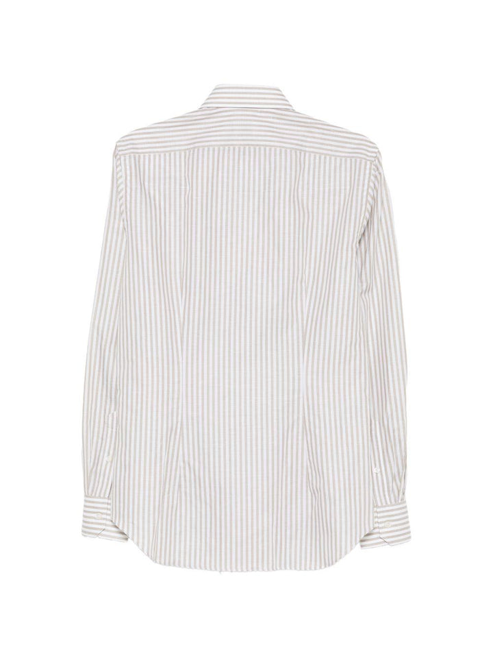 Camicia a righe bianco/tortora 