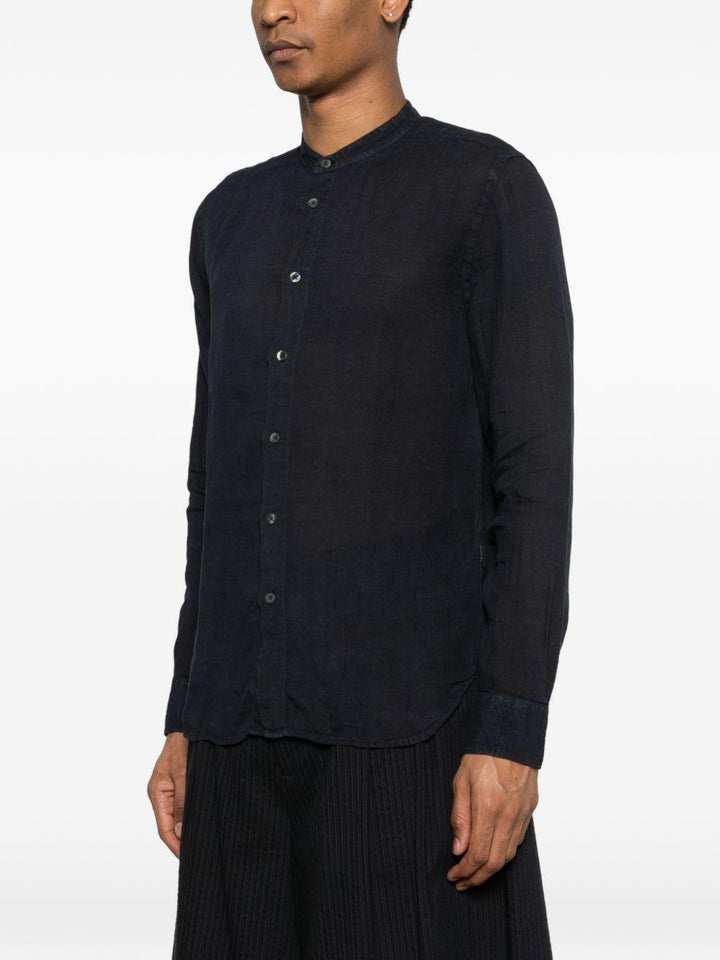 Camicia nera colletto coreano 